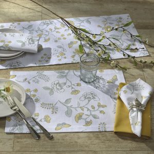 Vintage Florals Lined Tailored Valance & Table Linens