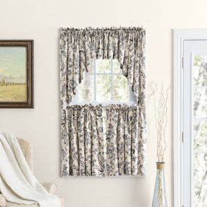 Waverly Gardens Tier Curtain Black
