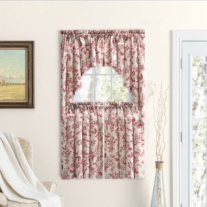Waverly Gardens Tier Curtain Garnet