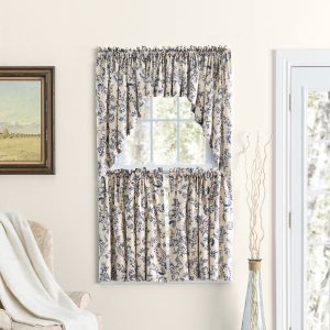 Waverly Gardens Tier Curtain Indigo