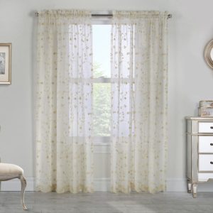 Grandeur Sheer Embroidered Tiers and Panels Cream