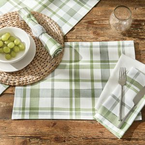 Greenlee Plaid Tailored Valance & Table Linens