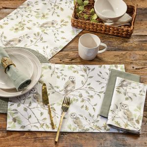 Owls Tailored Valance & Table Linens