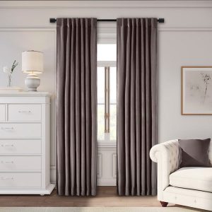 Premium Velvet Rod Pocket & Back Tab Panels Mauve