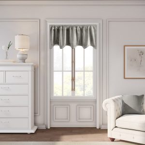 Premium Velvet Lined Scalloped Valance Slate