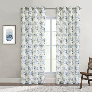 Florence Semi-Sheer Faux Linen Grommet Top Panel