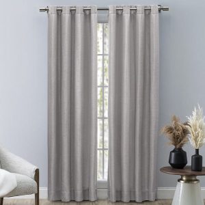 Grasscloth Lined Grommet Panel Ash