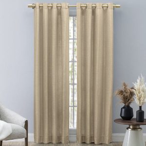 Grasscloth Lined Grommet Panel Linen