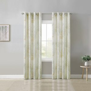Lana Ivory Textured Faux Linen Grommet Top Panel