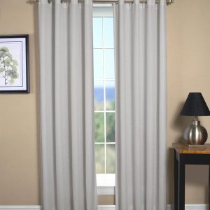 New Castle Grey Linen Blend Textured Grommet Panel