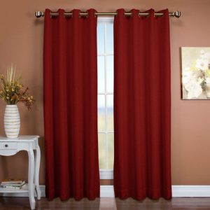 Tacoma Room Darkening Textured Grommet Panel Floral Rose