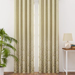 Beige Set of 2 Long Door Curtain
