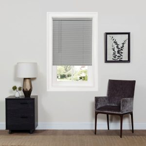 GII Cordless Deluxe Sundown Room Darkening 1" Vinyl Mini Blind Grey