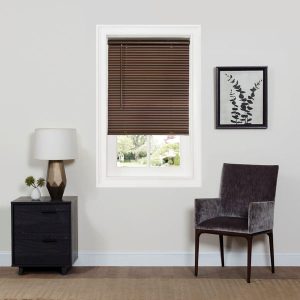 GII Cordless Deluxe Sundown Room Darkening 1" Vinyl Mini Blind Mahogany