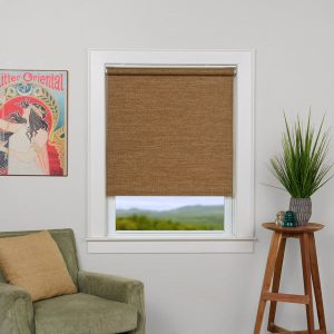 Deluxe Woven Cane Paper Roller Shade Cocoa