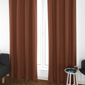 Brown Set of 4 Black Out Window Curtain