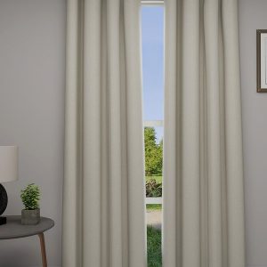 Beige Set of 2 Curtain Curtains