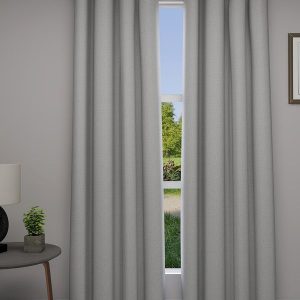 Grey Set of 2 Jacquard Woven Grommet Door Curtain