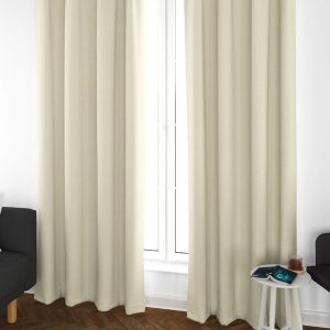 Off White Set of 2 Black Out Window Curtain
