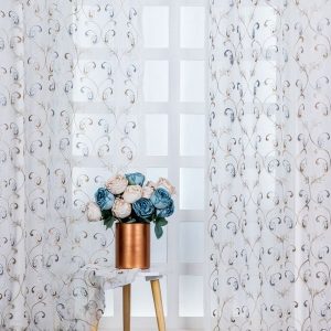Set of 2 Ethnic Motifs Sheer Long Door Curtain - 9 x 4 ft