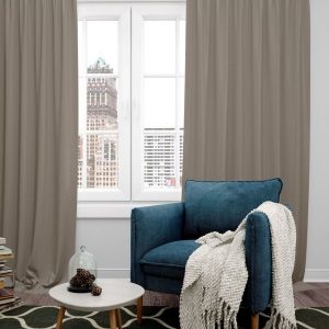 Brown Set of 4 Black Out Door Curtain
