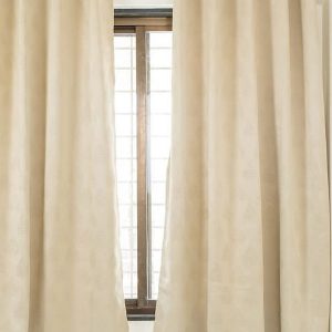 Beige Set of 2 Black Out Window Curtain