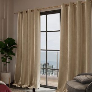 Date Night Beige Set of 2 Door Curtains
