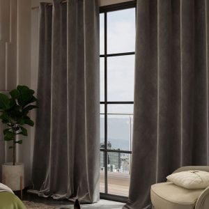 Date Night Black Set of 2 Long Door Curtains