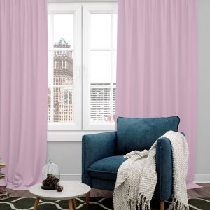 Pink Set of 4 Black Out Door Curtain