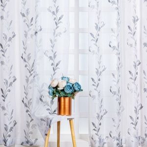 Set of 2 Ethnic Motif Sheer Eyelet Door Curtain