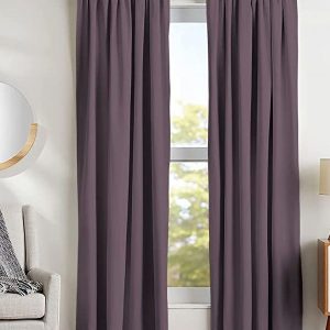 Purple 4 Pcs Black Out Window Curtains