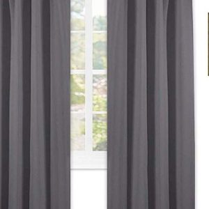 Grey 4 Pcs Black Out Window Curtains
