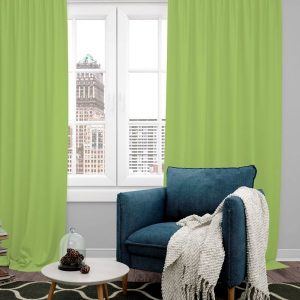 Green Set of 4 Black Out Door Curtain