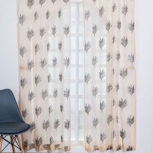 Set of 2 Ethnic Motifs Printed Sheer Tissue Long Door Curtain