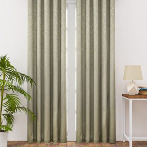 Green Ethnic Motifs Long Door Curtain