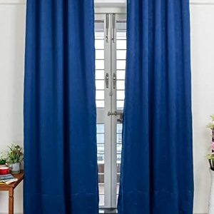 Blue Set of 2 Black Out Window Curtain