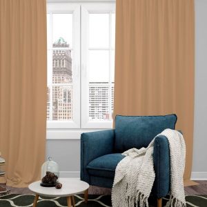 Beige Set of 4 Black Out Door Curtain