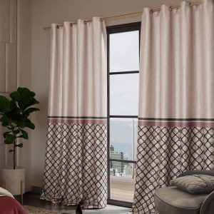 Versailles White & Black Set of 2 Geometric Door Curtains