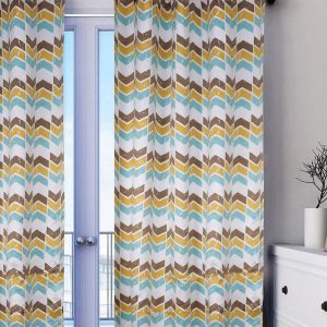 Set of 2 Printed Room Darkening Long Door Curtains
