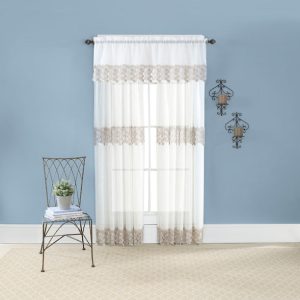 Lillian Faux Linen Tailored Panel with Macrame Trim