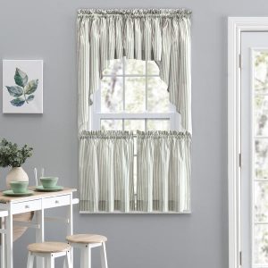 Plaza Stripe Ticking Stripe Tier Curtain