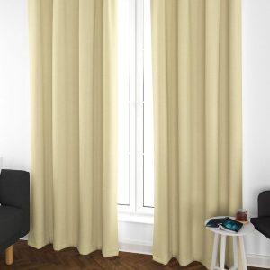 Beige Set of 4 Black Out Long Door Curtain