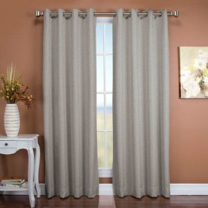 Tacoma Room Darkening Textured Grommet Panel Stone