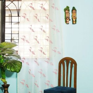 Unisex Set of 2 Ethnic Motifs  Curtain & Sheer