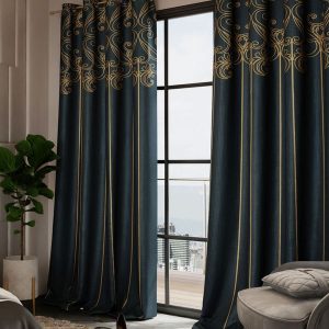 Olive Green & Gold-toned 2 Pieces Ethnic Motifs Printed Long Door Curtains
