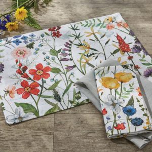 Wildflower Sketchbook Tailored Valance and Table Linens