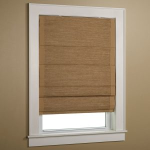 Woven Cane Paper Banded Roman Shade