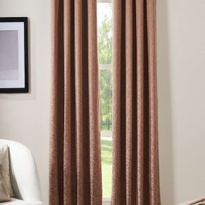 Beige & Brown 2 Pieces Printed Black Out Long Door Curtain